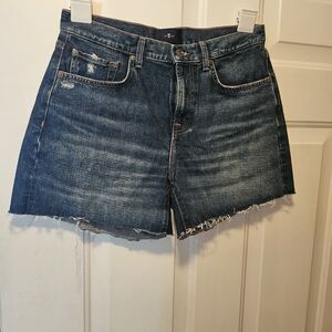 7 For All Mankind Dark Blue Jean Shorts